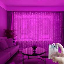 Battery Powered Fairy Curtain Lights, String Lights For Yard, Background Wall Decoration, Suitable For Wedding, Christmas, Halloween, Party, Holiday Lighting, Camping Decoration, Patio Decoration, Home Lighting, Room Decoration, Garden Decoration, 8 Lighting Modes, 100/200/300/600LED, Outdoor String Lights, All Season Use, 4 Colors Optional Bedroom Curtain Lights - Battery Box Curtain Light String - View 19