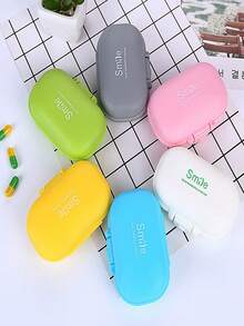 1pc/Pcs Macaron Pill Box, Plastic Pill Box, Portable Mini, 4-Compartment Storage Box, Pill Box, Portable Medicine Box, Plastic Storage Pill Box For Travel - View 1