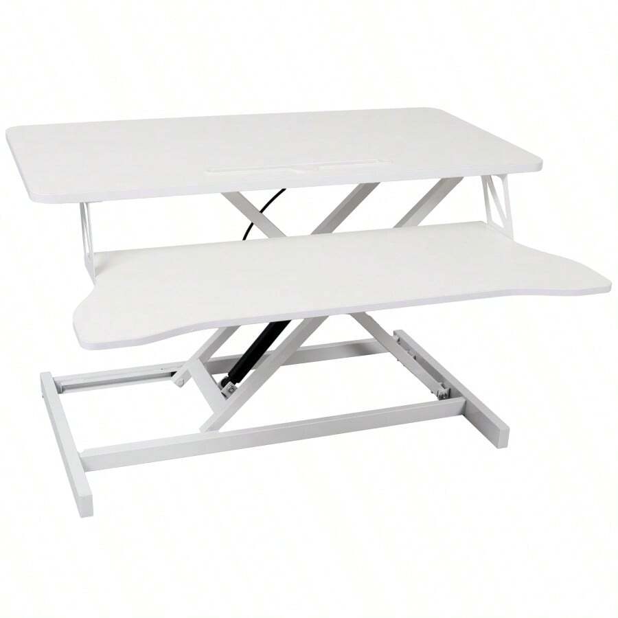 [Free Shipping] Adjustable Height Standing Laptop Desk,Adjustable Sit To Stand Up Workstation With Keyboard Tray,White-XY841215 - Multicolor - View 1