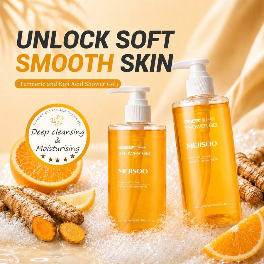 Kojic Acid & Turmeric 300ml 沐浴露,富含菸鹼醯胺與維生素C,深層清潔毛孔與污垢,保濕亮膚,去除暗沉 - 麴酸薑黃 - 查看 1