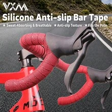 VXM Anti-Slip Shock-Absorbing Silicone Handlebar Tape, Comfortable Grip, Road Bike Handlebar Tape, Multiple Colors - Multicolor - View 4