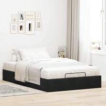 vidaXL Ottoman-Bett ohne Matratze Schwarz 180x200 cm Samt, Bettrahmen, Bettgestell mit Stauraum, Polsterbett, Bettgestell, Bettrahmen mit Stauraum - Schwarz - Übersicht 18