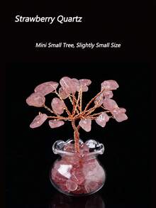 1pc Natural Crystal Tree Of Life Ornament, Handmade Healing Gemstone Wealth Tree, Suitable For Car, Home, Bedroom, Study, Living Room And Office Lucky Craft, Perfect Gift For Women - Multiple Styles - View 15