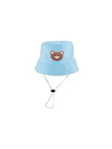 1pc/2pcs Kids Bear Pattern Bucket Hat, Solid Color Sun Protection Hat, Suitable For Outdoor Sunshade And Daily Casual Wear - Multicolor 2 - View 25