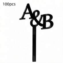 10/30/50/100pcs Customized Wedding Personalized Letter Stir Sticks | Party Decoration, Acrylic Gold Mirror Letter Customized Acrylic Stir Sticks, Wedding Gift - Multicolor - View 8