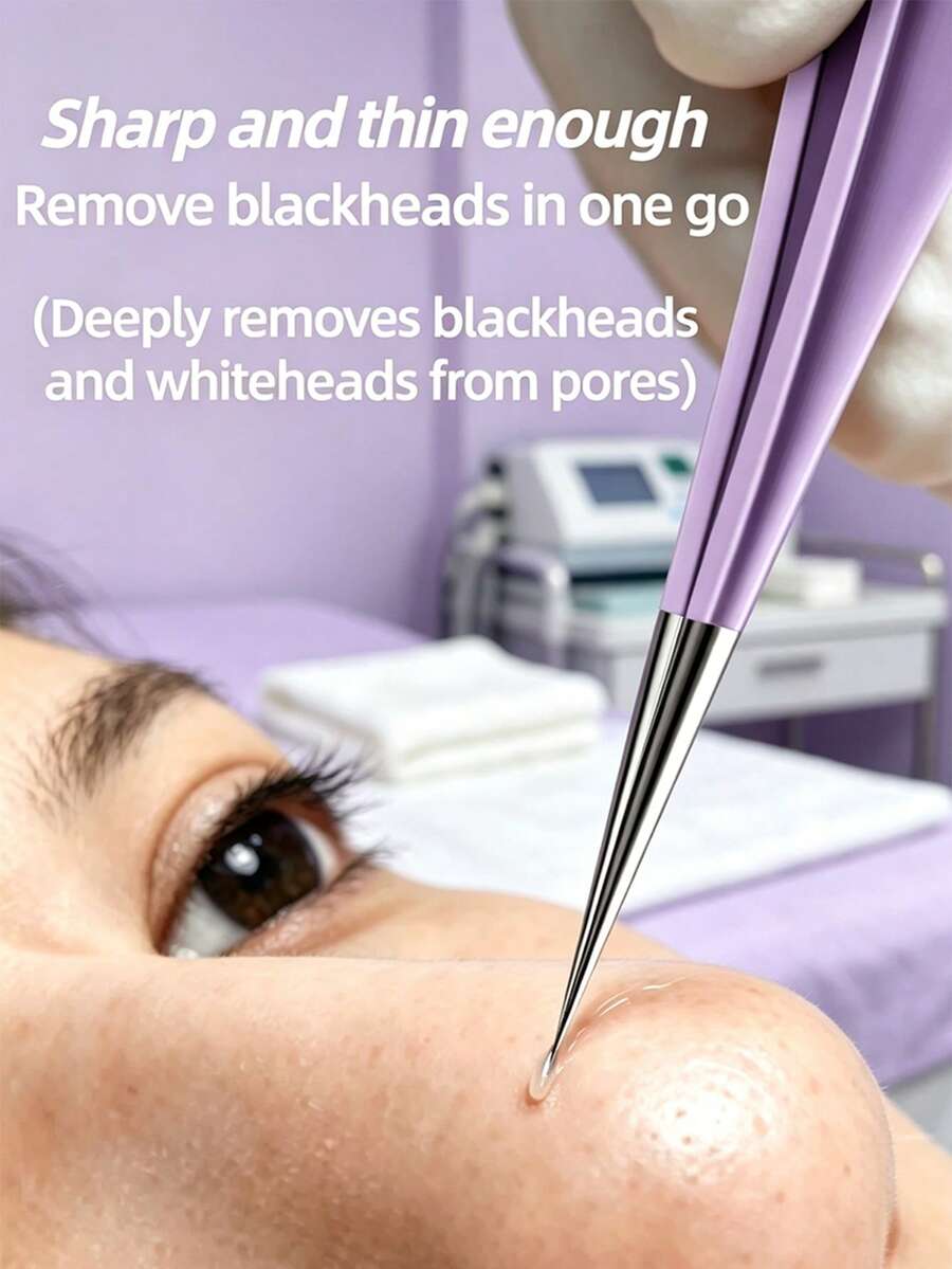 Pinzas de punta ultrafina para eliminar puntos negros, herramienta de belleza para el cuidado de cejas y maquillaje, pinzas para extensiones de pestañas y depilación - Ver 1