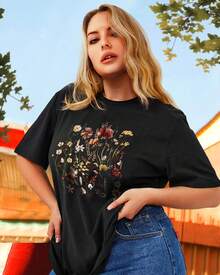 Women T-Shirts - 復古花朵 - 查看 4