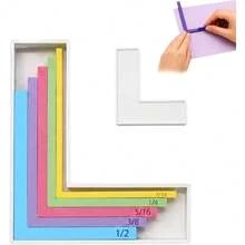 7-Piece Paper Craft Alignment Guide With Storage Box, For Card Making, Precise Layering And Sticker Spacers, Suitable For Card Making And Scrapbooking, Color-Coded Tools With Size Labels, 1/16 To 1/2 Inch Increments - A - View 6