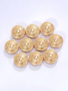 1/2/5pcs 23mm Vintage Totem Pattern Round Button Covers, Metal Button Covers, Detachable Button Covers With Clips, 3D Decorative Buttons For Clothing, Button Snaps With Pliers, Suitable For Dresses, Evening Gowns, Shirts Accessories - Multicolor - View 11