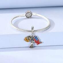 Silver Plated Charms For Bracelets,Patriotic Statue Of Liberty Bead,4th Of July Pendant,Silver Pendant Charm Suitable For Bracelet DIY Women's Jewelry - Silver - View 8