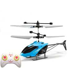 Helicóptero con sensor de control remoto para niños con función de levitación, adecuado para uso en interiores y exteriores, un regalo de cumpleaños para niños y niñas, juguete eléctrico. - amarillo con rc - Ver 4