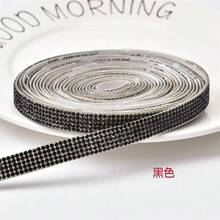 91.5cm/Rollo Tira de Strass Autoadhesiva, Adecuada para Ropa DIY, Zapatos, Sombreros, Tira de Strass Decorativa con Respaldo - negro - Ver 9