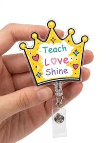 1pc Custom Teacher Name Badge Reel & ID Card Holder Set,Staff Luggage Tag Combo,Teacher Appreciation Gift,Back To School,School ID Accessory Gift - Multicolor - View 10