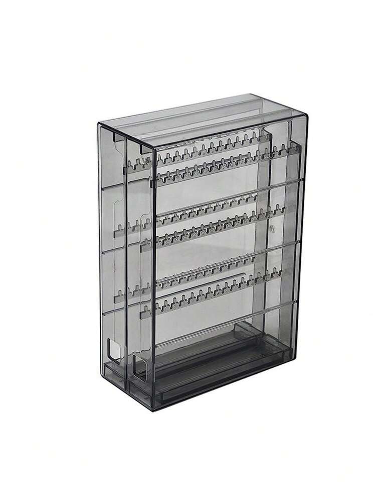 1 Set Caja de Exhibición de Acrílico Negro Transparente, Estante de Almacenamiento de Pendientes y Joyas, Almacenamiento de Tocador, Organizador - Multicolor - Añade 13