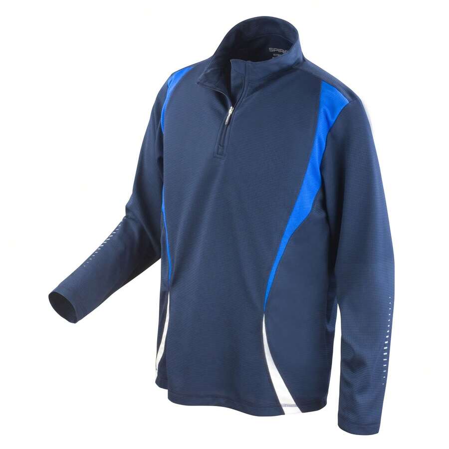 Spiro Unisex Adult Trial Training Base Layer Top - Navy/Royal Blue/White - View 1