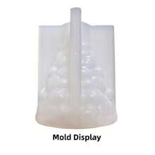 SUPWANPENG Santa Claus Reindeer Sleigh Christmas Tree Shaped Aromatherapy Candle Silicone Mold Reindeer Christmas Tree Candle Mold Decorated With Christmas Gift Boxes Christmas Themed Resin Plaster Mold Cement Concrete Mold Home Decoration Christmas Gift - A-White - View 7