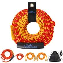 Adjustable Tow Rope For Tubing 65 Feet 4-Section Boat Tow Rope Extension Heavy Duty Ski Rope Water Sports Pontoon Towable Tube Pull Rope - Red - View 2