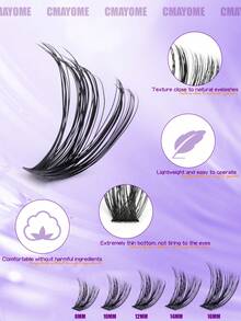 640pcs Eyelash Extension Kit, DIY Segmented Lashes With Tools, Large Capacity Soft False Eyelash Bundle Set, Suitable For Beginners, DIY Home Use, Fluffy And Thick, Easy To Use, Portable And Reusable, Create Natural And Charming Eyes - 彩色 - 查看 10