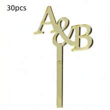 10/30/50/100pcs Customized Wedding Personalized Letter Stir Sticks | Party Decoration, Acrylic Gold Mirror Letter Customized Acrylic Stir Sticks, Wedding Gift - Multicolor - View 13
