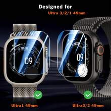 3pcs Ultra HD Tempered Glass Smart Watch Screen Protector, Compatible With Apple Watch Ultra, Ultra2, Ultra3 49mm, With Positioning Installation Frame, Easy To Install, Effectively Protect Watch Screen, Fashion Watch Accessory, Newly Upgraded, Christmas/Halloween/Holiday Gift. - 49mm Is Suitable for Ultra/Ultra2/Ultra3 - View 10