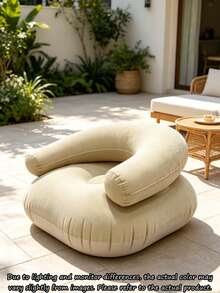 5/1pc Portable Inflatable Armrest Slouchy Sofa, Soft Flocked Inflatable Chair, Multi-Color Lightweight Foldable Outdoor Inflatable Lounge Chair, Suitable For Camping, Picnic, Beach, Dorm, Back To School, Indoor Reading And Relaxation, Easy To Inflate And Deflate Leisure Furniture - Multicolor - View 17