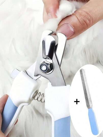 1 Set Small Dog & Cat Pet Nail Clippers, Stainless Steel Safety Protective Trimmer, Non-Slip Handle Nail Clipper, Home Grooming Care