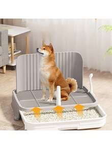 1pc Indoor Dog Toilet With Splash Guard, Removable Mesh Tray And Urine Pad Holder, Easy Clean Pet Training Pad, Suitable For Small/Medium Dogs, Includes Dog Scoop - Multicolor - View 6