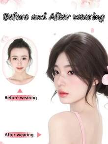 2 PCS Synthetic Bangs,Synthetic Wig With Split Bangs, Clip On Forehead, Natural Seamless, Synthetic Dragon Beard Bangs, And Eight Character Bangs,Suitable For Women's Daily Wear Synthetic Bangs, Halloween - Multicolor - View 4