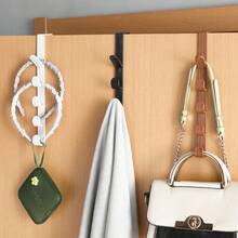 3pcs/Pack Over-The-Door Clothes & Hat Hooks - Black Multi-Functional Towel Rack | Space-Saving Vertical Hook Rack | No-Drill Over-The-Door Towel Rack (Suitable For Bathroom And Bedroom) (3/1pcs Optional) - View 2