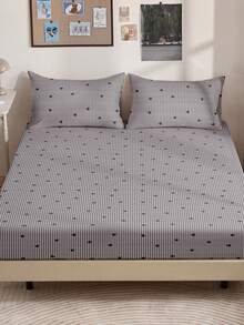 1pc Fitted Sheet, Soft And Comfortable Mattress Protector, Bedroom Use, All Season, Dust-Proof And Anti-Slip, Geometric Pattern Flat Sheet, Suitable For Twin, Full, Queen, King Size Beds, Machine Washable (Pillowcase Not Included) - Multicolor - View 18