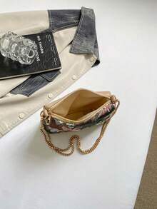 新款高級質感大容量中式刺繡小眾設計時尚休閒百搭單肩斜挎包 - 綠色 - 查看 10