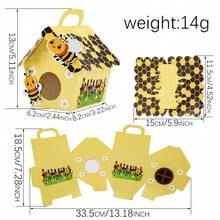 20pcs Paper Honeycomb Gift Boxes, Bee Candy Boxes, Party Favor Boxes, Wedding Favor Candy Boxes, Party Decorations - Multicolor - View 4
