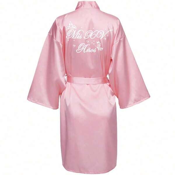 Green Mis Quince Años Bathrobe Quinceañera Lady Robe Woman Homewear Party Gift Mis XV Robes