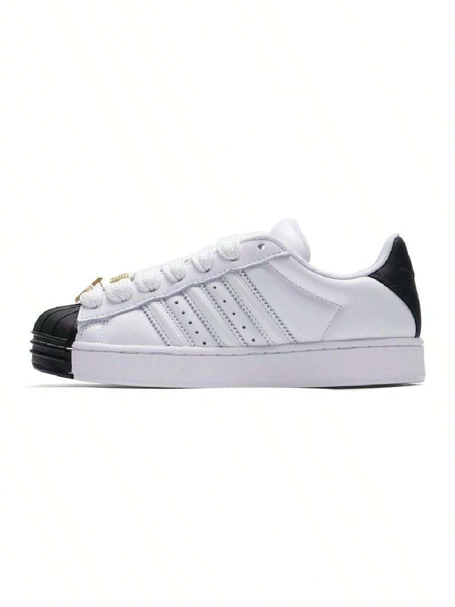 Adidas Women's SUPERSTAR ST W Lightweight Comfortable Minimalist Casual Skate Shoes IH6679 - White/Black/Gold - View 1