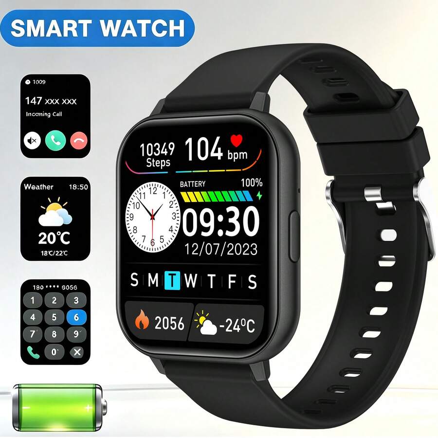 ZhiKexing 1.83 Inch Full Screen Smart Watch, Compatible With IOS And Android Phones, (Answer/Make Calls), With Multiple Sports Modes/Massive Watch Faces/Built-In Games/AI Voice Control/Unisex Sports Watch - View 1