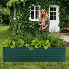 Robustes Hochbeet aus verzinktem Metall – Wetterfestes Pflanzbeet mit verstärktem Rahmen, ideal für Gemüse, Blumen & Kräuter im Garten, Terrasse oder Balkon, inkl. Vogelschutznetz, einfache Montage - offen - Übersicht 2