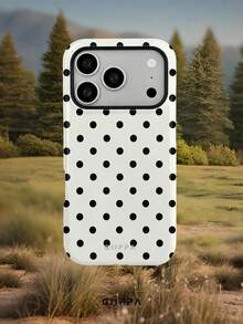 GIIPPA 1pc Cream White Base With Black Polka Dot Pattern Design, Phone 17 Pro Max Phone Case, Compatible With Phone 16 Pro Max, 15 Pro Max, 14 Pro Max, Korean-Style High-End Fashion Fun Phone Case, Compatible With 11/12/13/14/15/16 Pro Max Plus, Elegant Design Suitable For Men And Women, Perfect Gift For Girlfriend On Christmas, Valentine's Day, Easter, Wedding Season And Birthday! - Multicolor - View 8