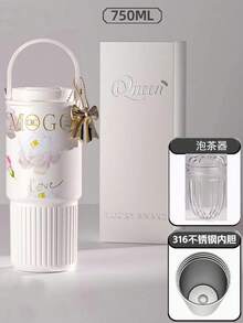 1个优质保温饮料杯，316不锈钢材质，带吸管，户外车载杯，保温/保冷，防漏，适配车载杯架，适合运动、旅行、上学、母亲节、情人节、女士礼物、各种节日和生日礼物 - 彩色 - 查看 16