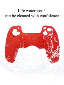 Compatible con PlayStation 5, diseño antideslizante, antirayaduras y antitranspiración que mejora la sensación de control de juego, gran apertura inferior para carga directa, accesorio de juego práctico - Rojo - Ver 4