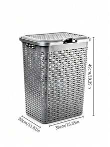Hollow Breathable Laundry Basket That Prevents Odor Buildup, Lidded For Dust Protection, With Side Carry Handles, Large Capacity Made Of Thickened Plastic, Versatile Storage Basket For Clothes And Sundries - Random Color - View 12