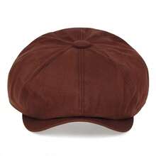 1pc Men's Solid Color Newsboy Cap, Casual Outdoor Hat, Fashionable Beret, Suitable For Spring/Autumn Travel, Beach, Party - Multicolor - View 6