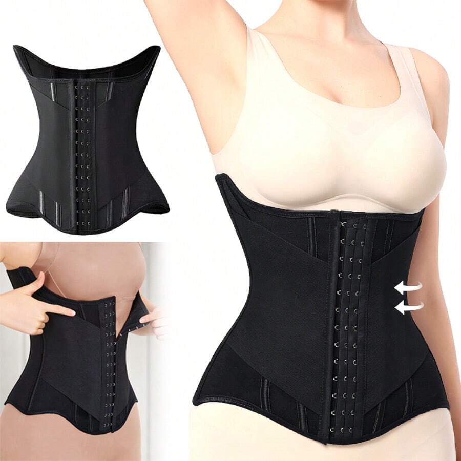 1pc Waist Trainer For Women Corset Shapewear Tummy Control Sport Workout Waist Cincher Body Shaper Hooks