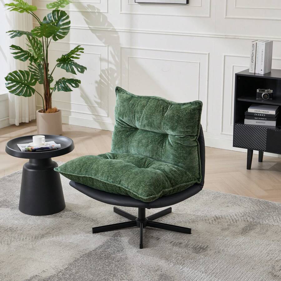 Sillón Relajador Giratorio - Ajuste de 3 Niveles (95°/110°/125°) - Negro - Ver 1