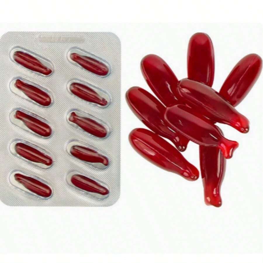 Halloween Blood Splatter Fake Blood Capsules, Movie & TV Prank Prop, Realistic Artificial Fake Blood Decoration - Multicolor - View 1