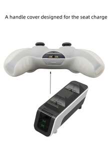 Compatible con PlayStation 5, Funda de silicona para mando de juego, Diseño antideslizante, antirrayaduras y antitranspirante que mejora la sensación de operación de juego, Diseño de apertura inferior grande que permite la carga directa con la base de carga, Accesorio de juego práctico - Humo y niebla - Ver 3