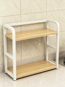 1pc Double Layer Large Capacity Spice Rack, Kitchen Cabinet Organizer, Kitchen Countertop Multi-Functional Storage Rack, Home Storage Rack, Spice Jar Storage Rack With Hook Accessories - Black - View 15