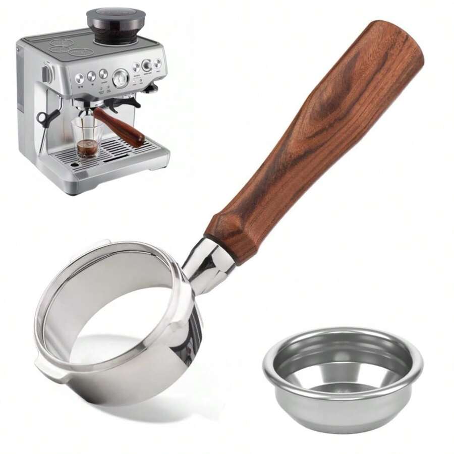 58mm 3-Ear Bottomless Portafilter, Professional Espresso Handle, Compatible With CASABREWS 5700 Series Neutron Pro Ultra 4700Gense, 304 Stainless Steel Material, Includes Filter Basket, 4.9mm Thickness - Multicolor - View 1