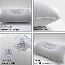2pcs-Inflatable Travel Pillow, Portable Ultra-Light Inflatable Camping Pillow With Neck And Waist Support, Washable Inflatable Pillow, Suitable For Airplane, Car, Office Nap, Hiking, Backpacking, Multi-Functional Travel Pillow, Suitable For Various Occasions - Multicolor - View 8