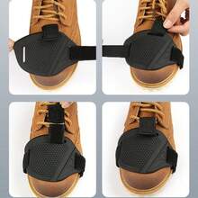 2PCS Motorcycle Gear Shift Pad PU Honeycomb Anti-Slip Shoe Cover, Hook And Loop Strap Universal Easy Installation, Enhances Foot Control And Riding Comfort, Wear-Resistant Anti-Scratch Anti-Dirt Protects Shoe Surface From Gear Lever Wear And Scratches, Full Toe Coverage Design Fits Leather Shoes Work Boots Canvas Shoes Riding Boots And More - Black - View 4