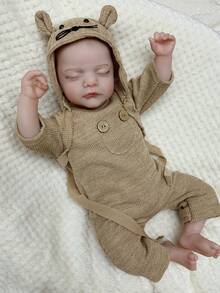 18 Inch Sam Reborn Doll Hand-Painted Colored Hair Closed Eyes Design Vinyl And Fabric Body With Feeding Bottle And Pacifier Ideal Gift For Children's Birthday Party - Reborn Doll - View 5